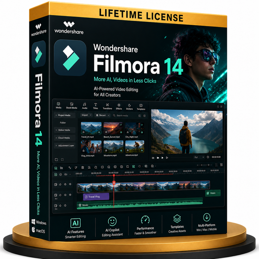 Wondershare Filmora 14 Lifetime License (Instant Download)