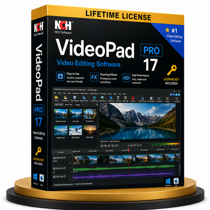 NCH VideoPad Pro 17 Key | Lifetime Digital Download | Full Setup Support