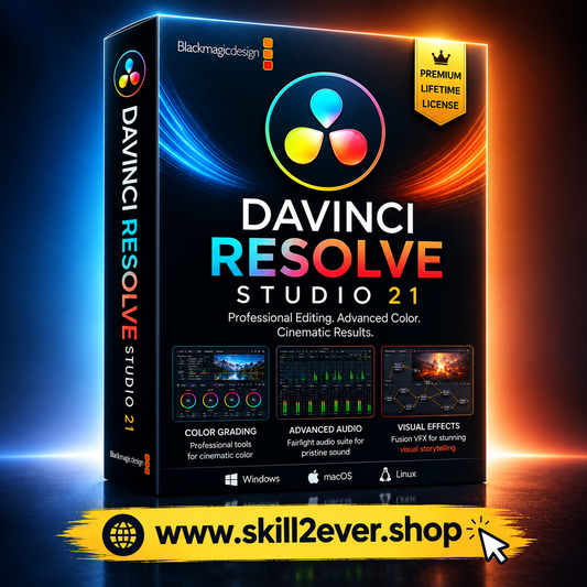DaVinci Resolve Studio 21 - Lifetime License for Windows & (Instant Download)